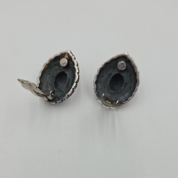 KALIFANO | Amber Navajo USA Native Made 925 Silver Clip on  925 Sterling Silver Clip On Earrings